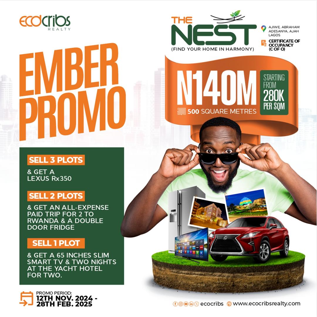 Read more about the article EcoCribs Realty Ember Month Promo: Amazing Rewards Await at The Nest, Ajiwe, Ajah!